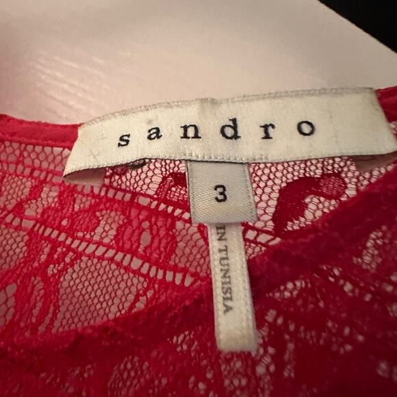 Sandro lace top for and flare mini dress size 3/Large - Picture 4 of 6